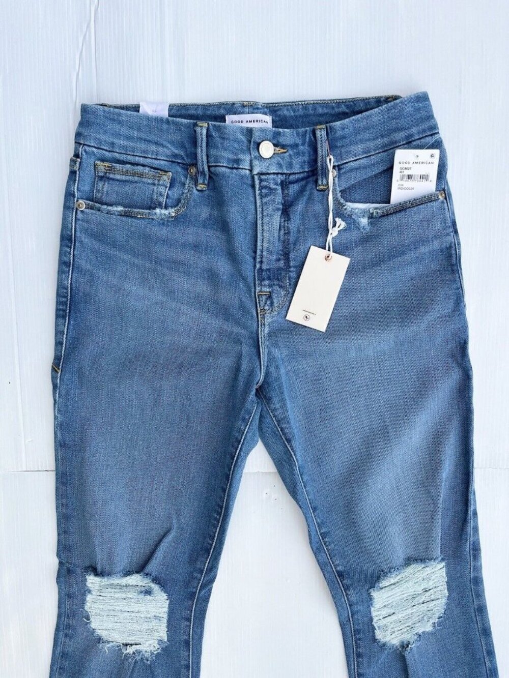 Good American Good Classic Jeans 25 28 29 Indigo 334 High Rise Straight - Picture 10 of 14